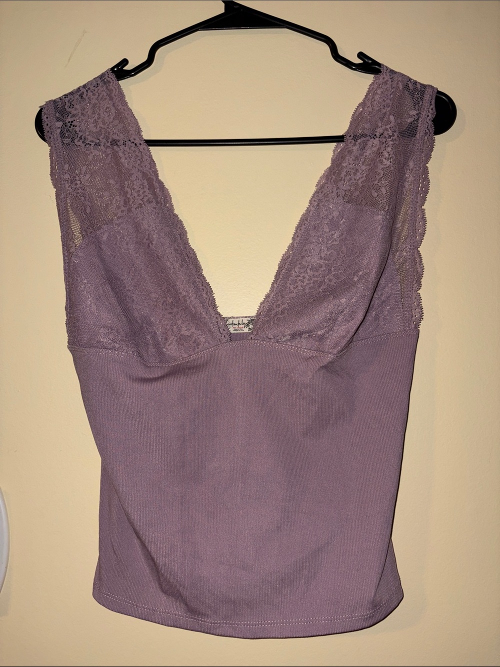 Free People Lavender Lace V-Neck Camisole